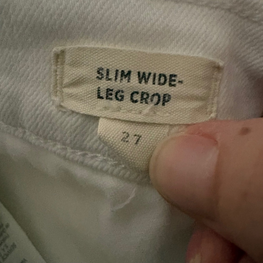 Madewell Slim Wide Leg Crop Jeans White Button Fly Size 27 - Picture 5 of 6